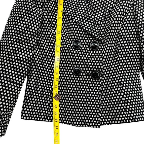 Stresa Black White Double Breasted Notched Lapel Geometric Blazer Jacket Size 8 - Picture 7 of 7